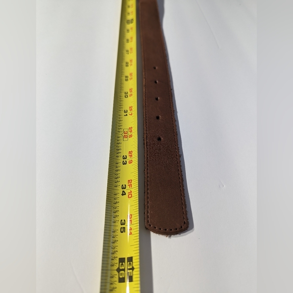 Brown Leather Belt, Made In Columbia, Size 32 - Picture 4 of 5